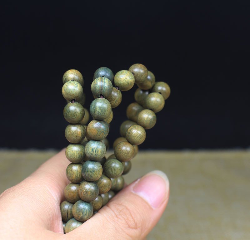 绿檀木108颗佛珠手串 详情图8