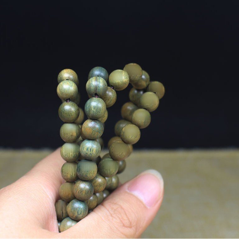 绿檀木108颗佛珠手串 5