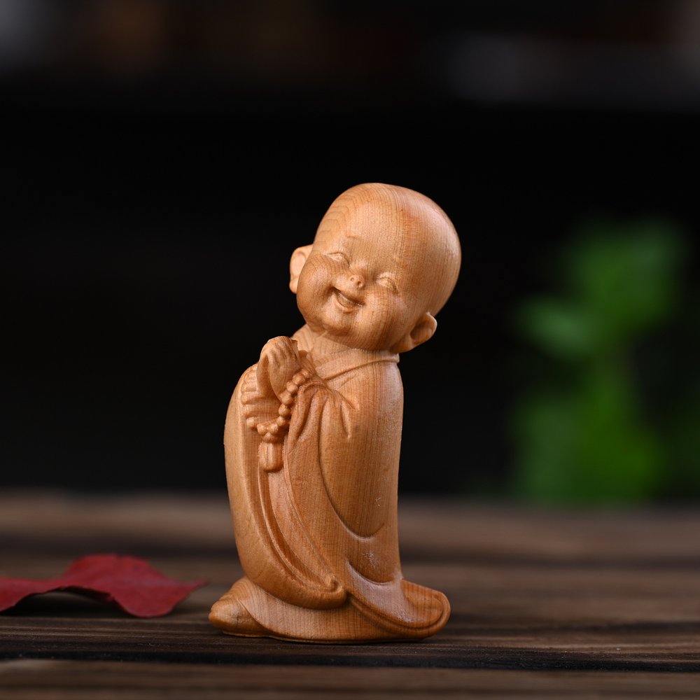 木雕小沙弥摆件·合十 详情图7