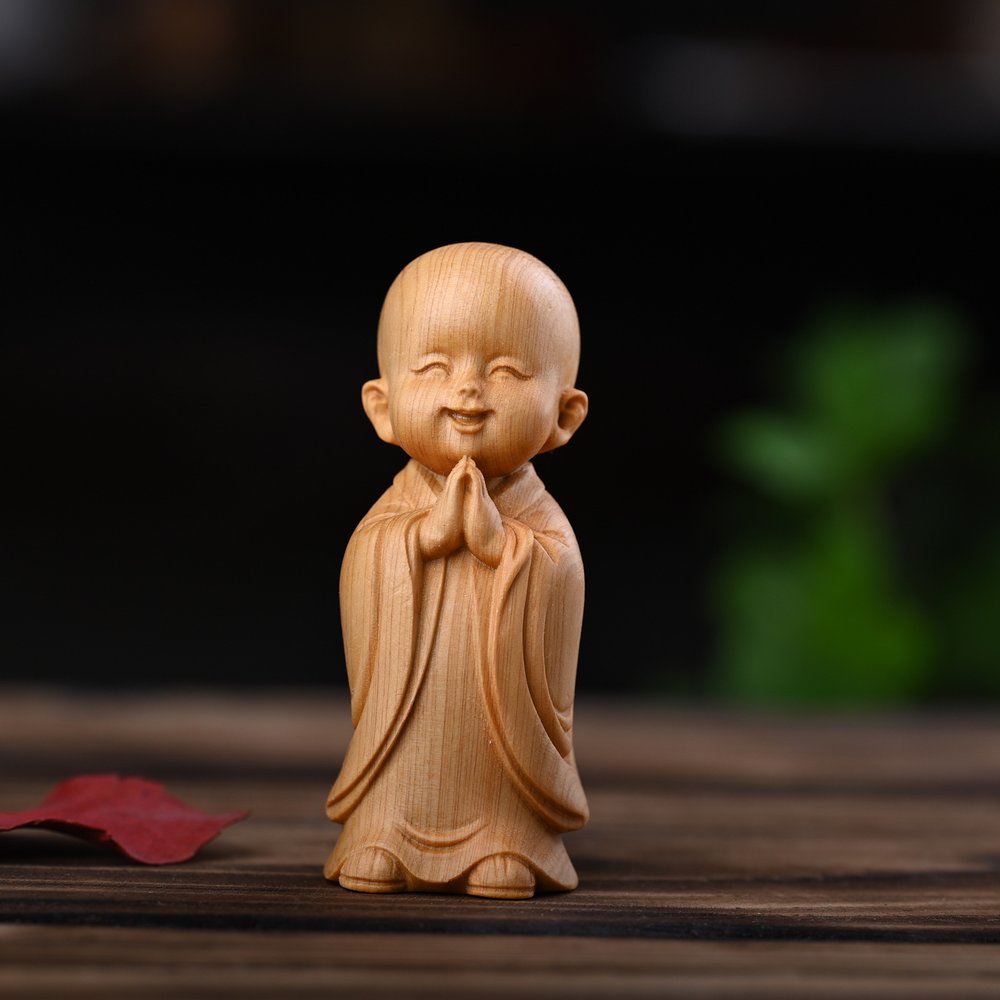 木雕小沙弥摆件·合十 详情图8