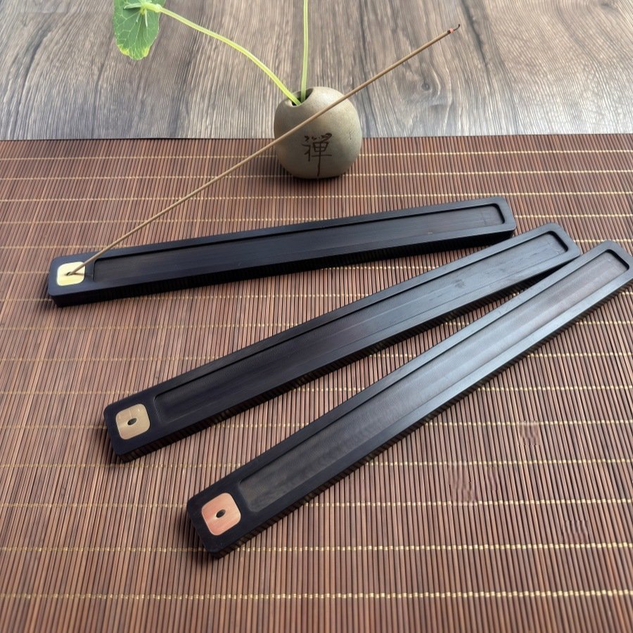 檀木黄铜香插镇纸（卧香款）